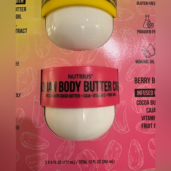 Nutrius Brazilian Body Butter Coco Bliss and Berry Bliss 2 6oz jars NEW - Picture 2 of 7